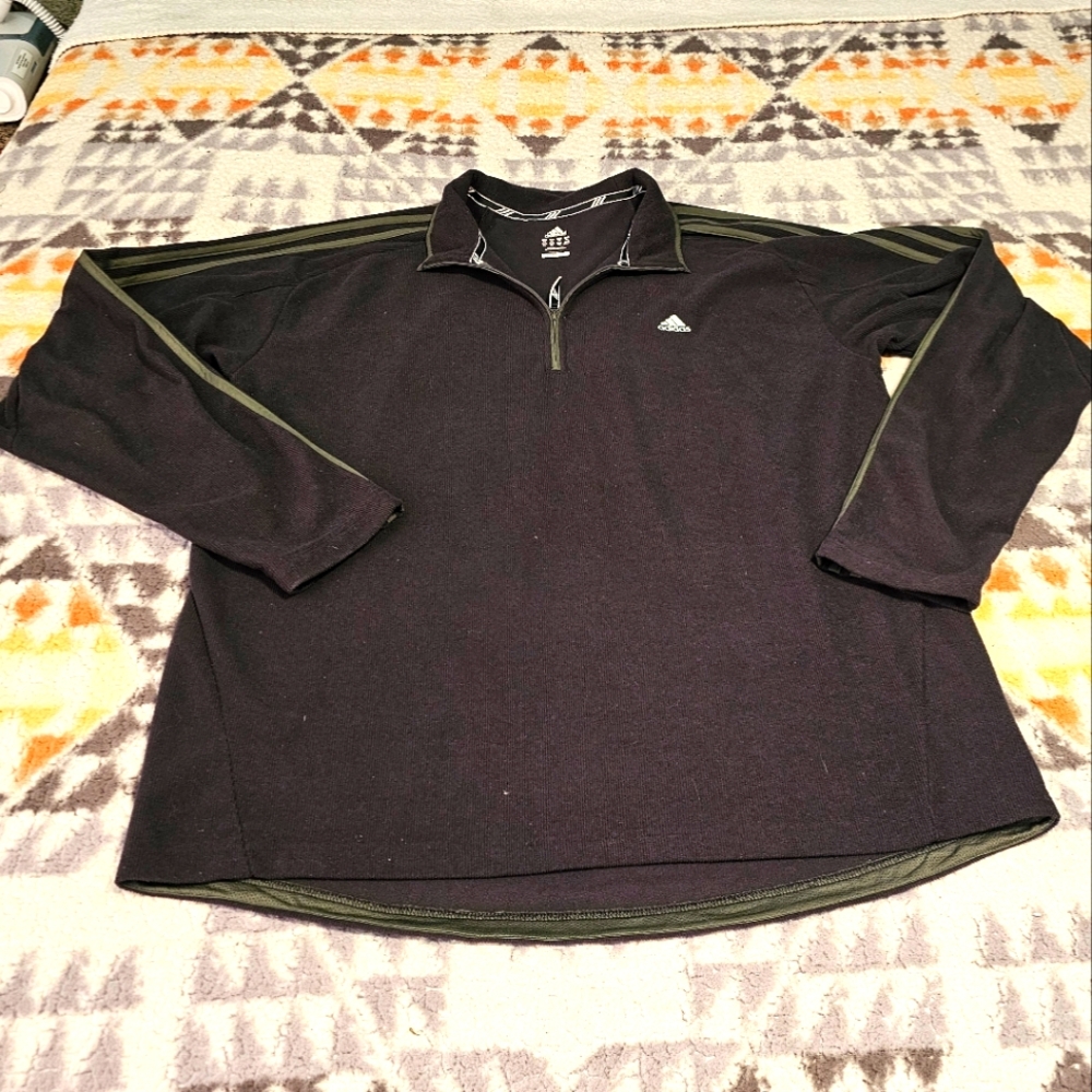 Adidas mens climawarm quarterzip long sleeve shirt size 2XL